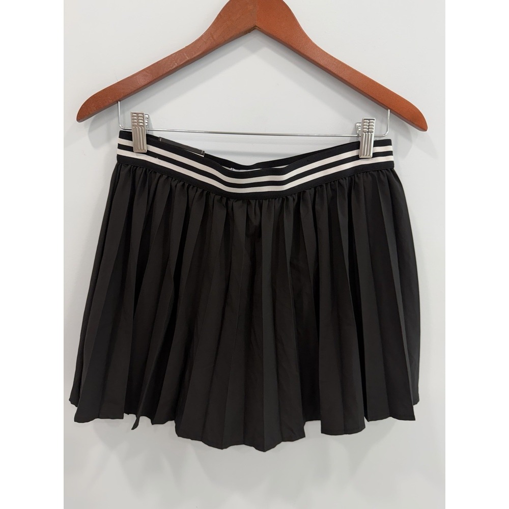 Vanilla Star Pleated Mini Skort L Striped Waistband Tennis Pickleball Preppy - Picture 2 of 8